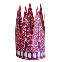 Load image into Gallery viewer, Purple and pink patterned paper party crown by Cambridge Imprint
