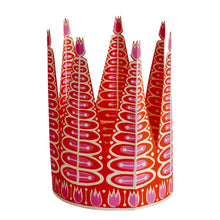 Load image into Gallery viewer, Red patterned paper party crown by Cambridge Imprint
