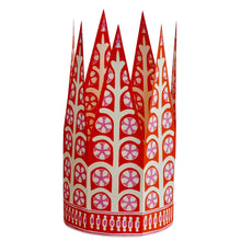 Load image into Gallery viewer, Red and pink patterned paper party crown by Cambridge Imprint
