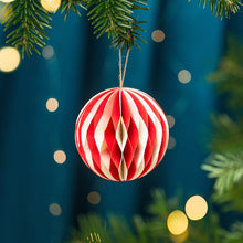 Load image into Gallery viewer, Red and White Honeycomb Hanging Decoration
