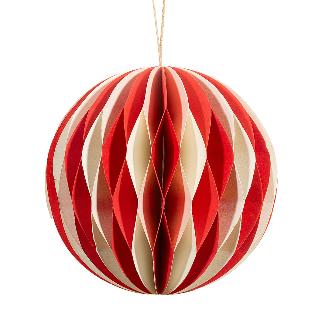 Red and White Honeycomb Hanging Decoration