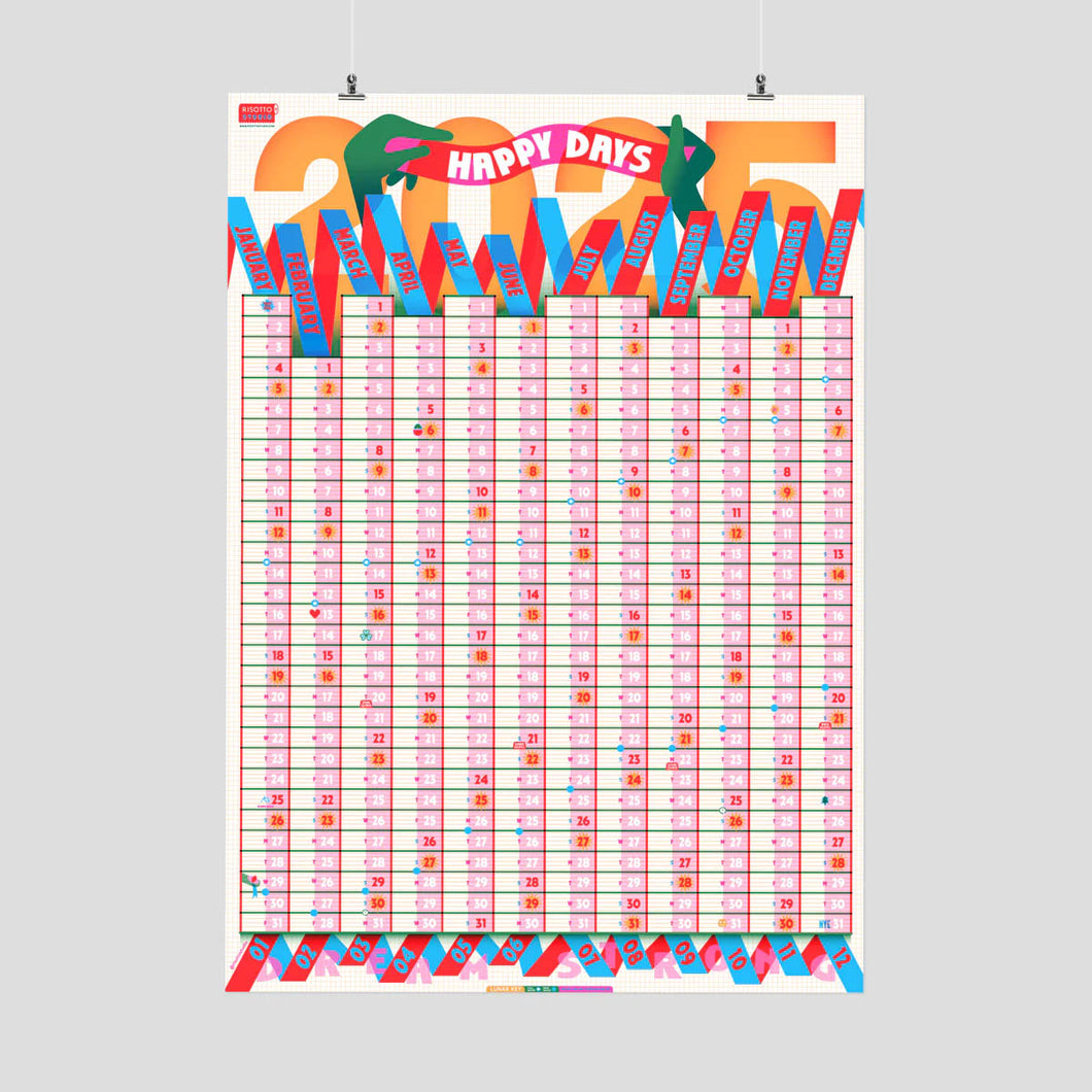 2025 Wall Calendar by Risotto