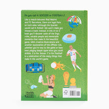 Load image into Gallery viewer, Back cover of S is for Soccer, F is for Football illustrated hardback football book.
