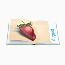 Load image into Gallery viewer, inside pages of recipe book for &#39;Seasonal Salads&#39; showing image of a strawberry
