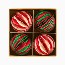 Load image into Gallery viewer, Set of Four Honeycomb Christmas Baubles
