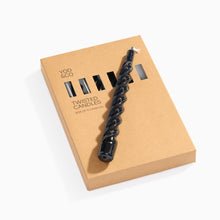 Load image into Gallery viewer, Yod and Co black gloss twisted candles
