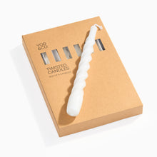 Load image into Gallery viewer, Yod and Co white gloss twisted candle set of six
