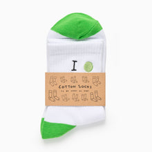 Load image into Gallery viewer, I Pea Peas Socks by David Shrigley
