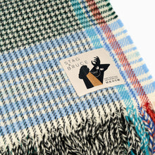 Load image into Gallery viewer, Stag &amp; Bruce Pale Blue Shepherd&#39;s Plaid Blanket
