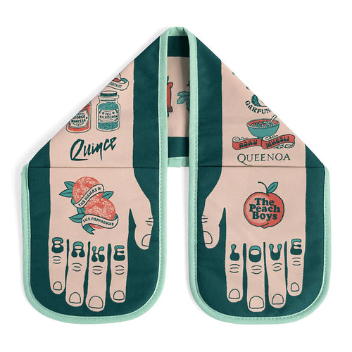 Tattooed double oven gloves Bake Love