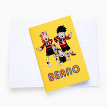 Load image into Gallery viewer, Notebook with cartoon characters and 'BEANO' branding on a white background
