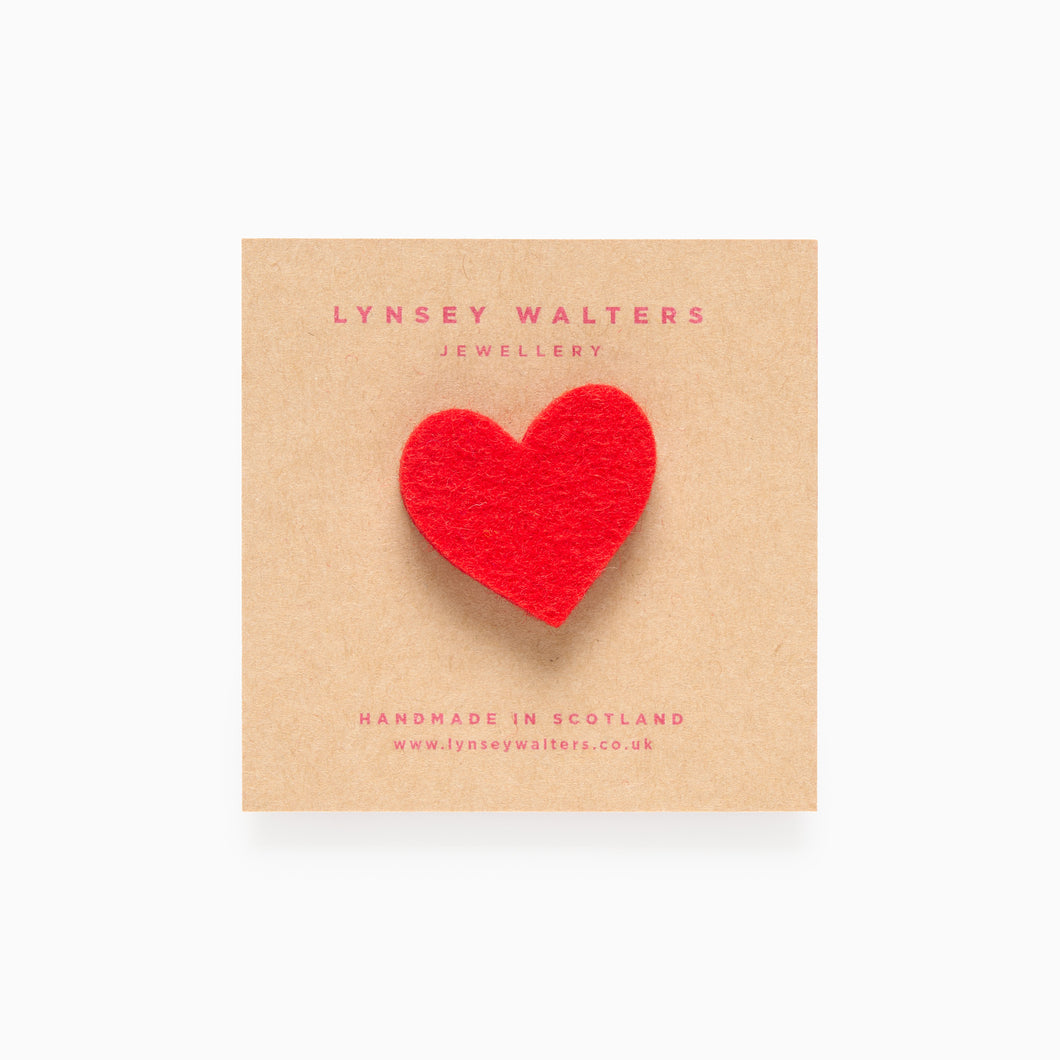 Tiny Red Heart Felt Brooch by Lynsey Walters | Handmade Brooch – V&A ...