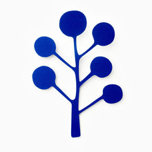 Load image into Gallery viewer, Blue abstract brooch pin design on a white background
