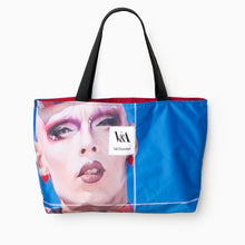 Load image into Gallery viewer, V&amp;A Dundee Upcycled Banner Tote – Landscape (Tartan)
