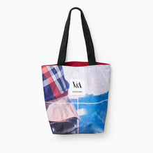 Load image into Gallery viewer, V&amp;A Dundee Upcycled Banner Portrait Tote (Tartan)
