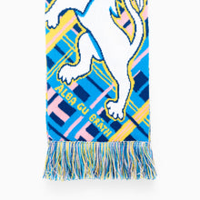 Load image into Gallery viewer, Scotland supporter scarf tassels in mixed colours detail
