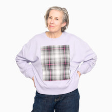 Load image into Gallery viewer, V&amp;A Dundee Tartan Patch Lilac Sweatshirt by Jo-Ami

