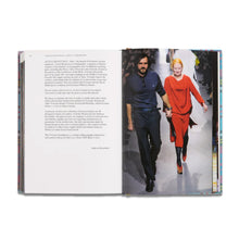 Load image into Gallery viewer, Open Vivienne Westwood Catwalk fashion book showing collection imagery and iconic catwalk looks
