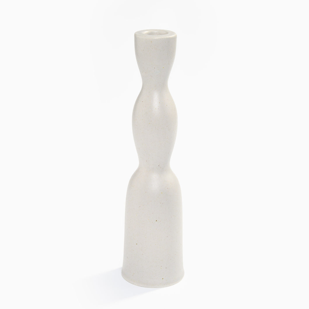 Wave Tall Candle Stick in Grey