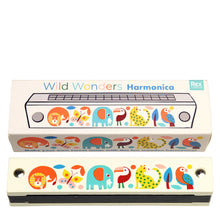 Load image into Gallery viewer, Children's harmonica with colorful animal designs on a white background
