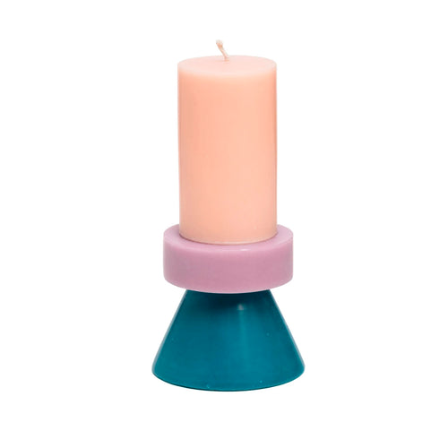 Yod&Co Tall Stack Candle in Blush Purple and Teal