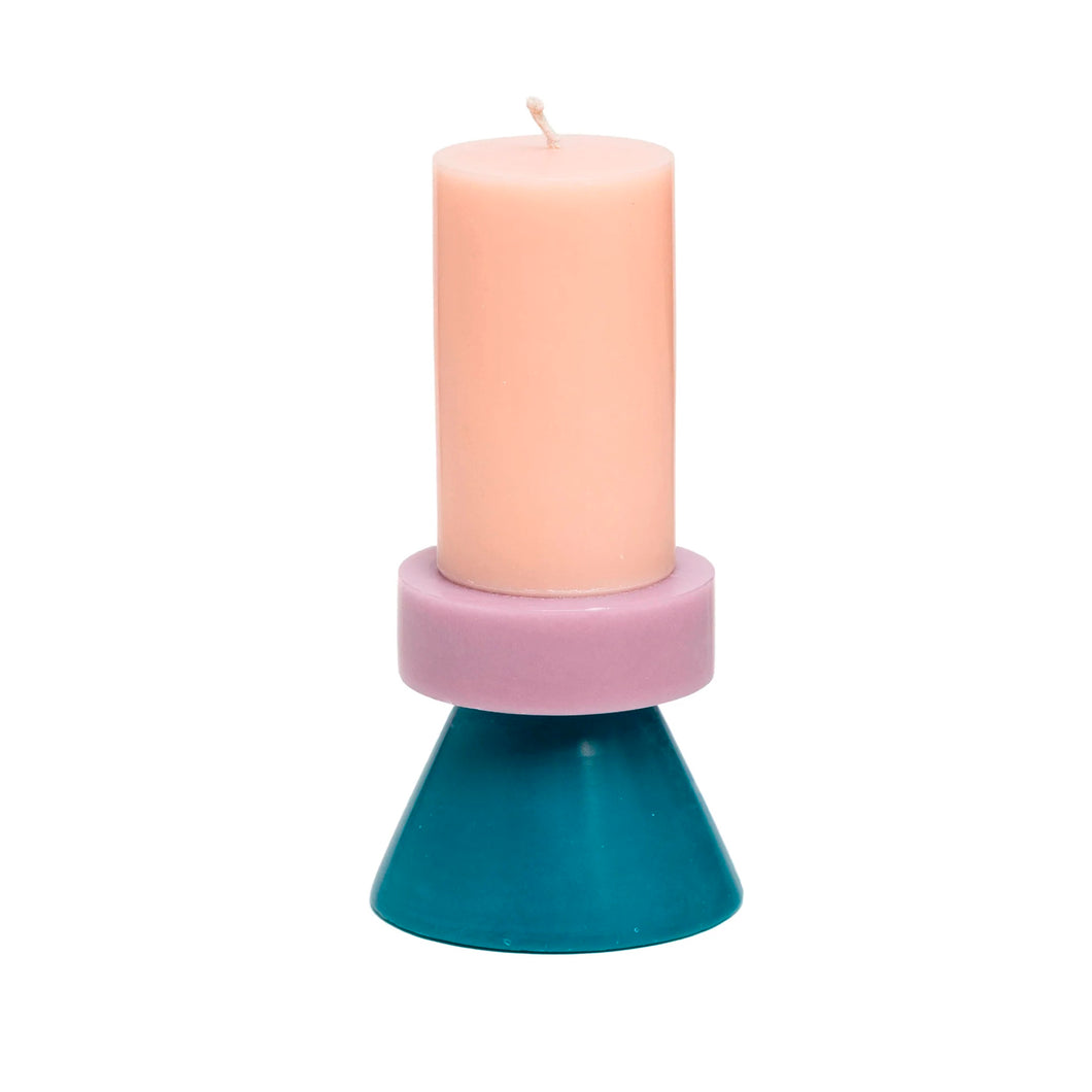 Yod&Co Tall Stack Candle in Blush Purple and Teal