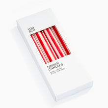 Load image into Gallery viewer, Set of Four Red and White Striped Candles
