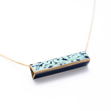 Load image into Gallery viewer, Tri Fold Teal and Blue Necklace
