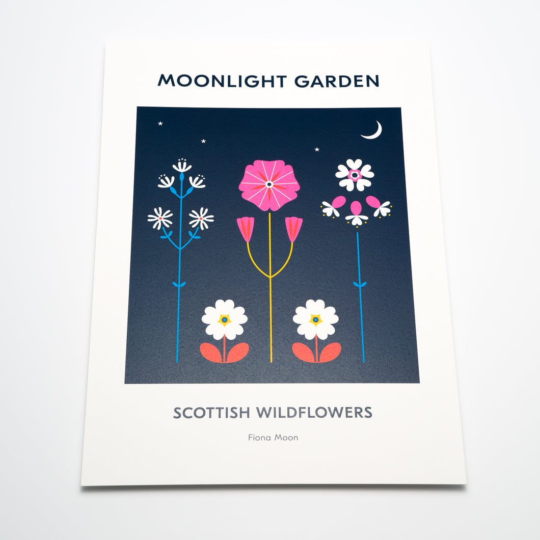 Moonlight Garden A3 Print by Fiona Moon