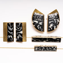 Load image into Gallery viewer, Tri Fold Necklace in V&amp;A Dundee Monochromes
