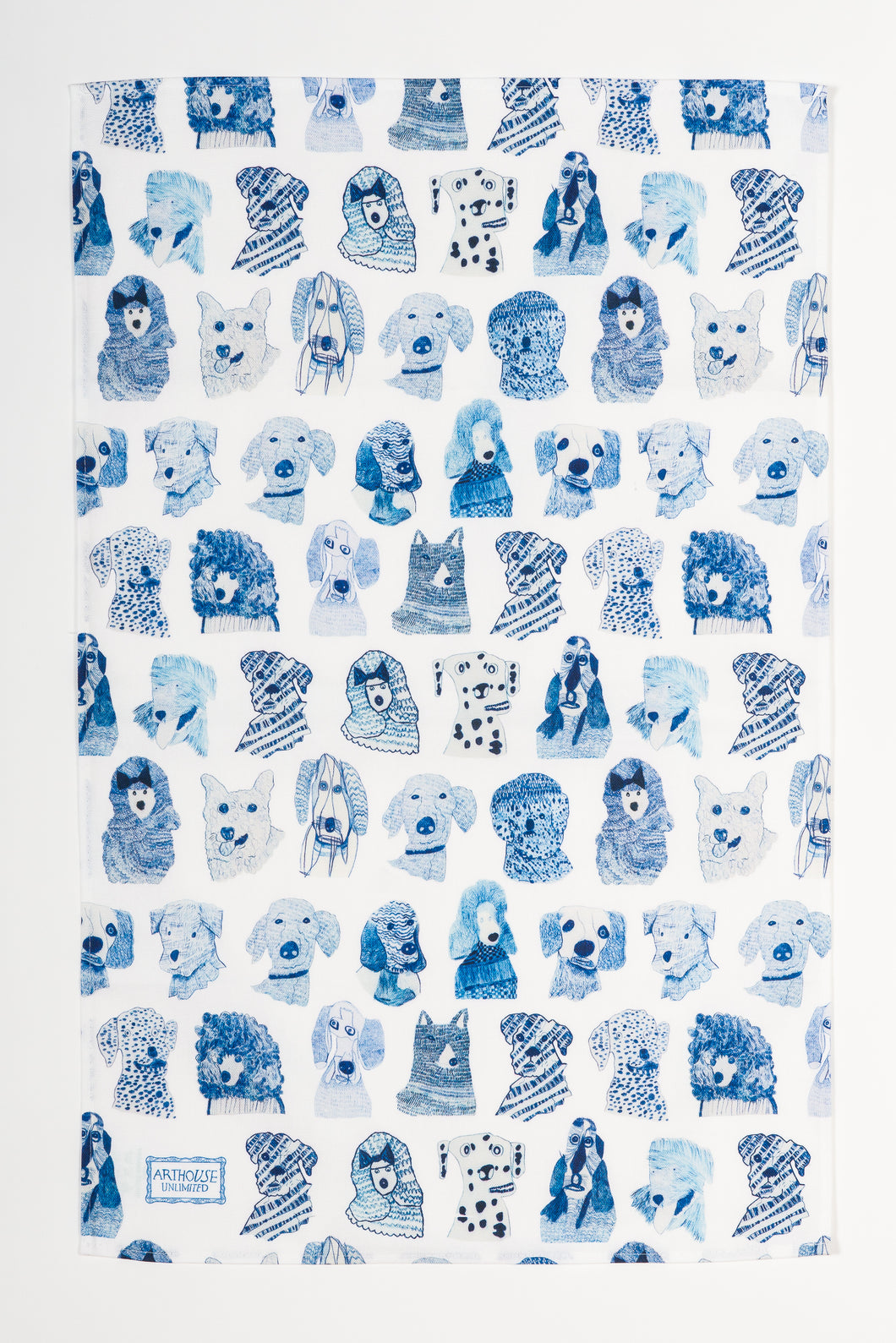 Blue Dogs Organic Cotton Tea Towel by Arthouse Unlimited