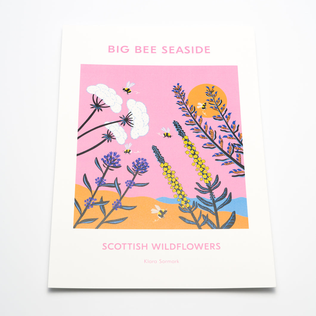Big Bee Seaside by A3 Print by Klara Sormark
