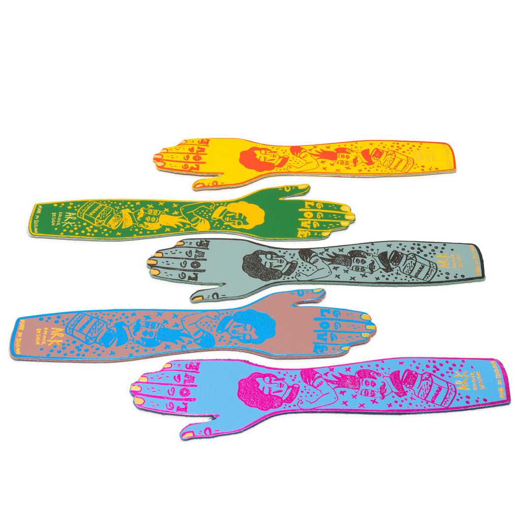 ark boookmark selection 5 colours in metallic finish, yellow, green, mint, blue, purple
