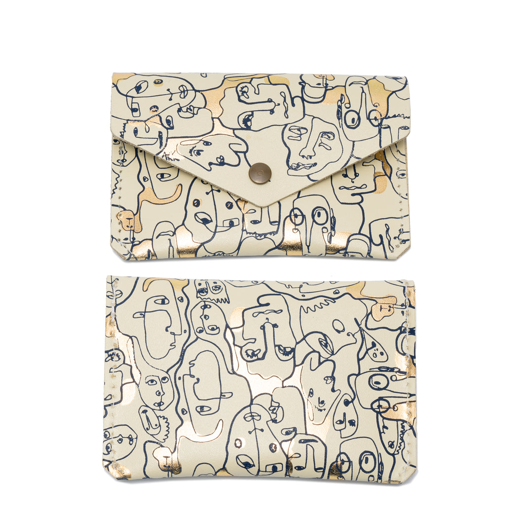 Leather Popper Purse Many Faces by Ark Colour Design | Card Wallet – V ...
