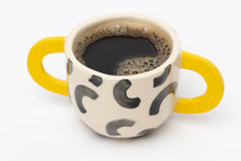 Load image into Gallery viewer, Double Handled Mug Yellow White Black by Steph Liddle
