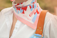 Load image into Gallery viewer, Furoshiki scarf in pink white red blue
