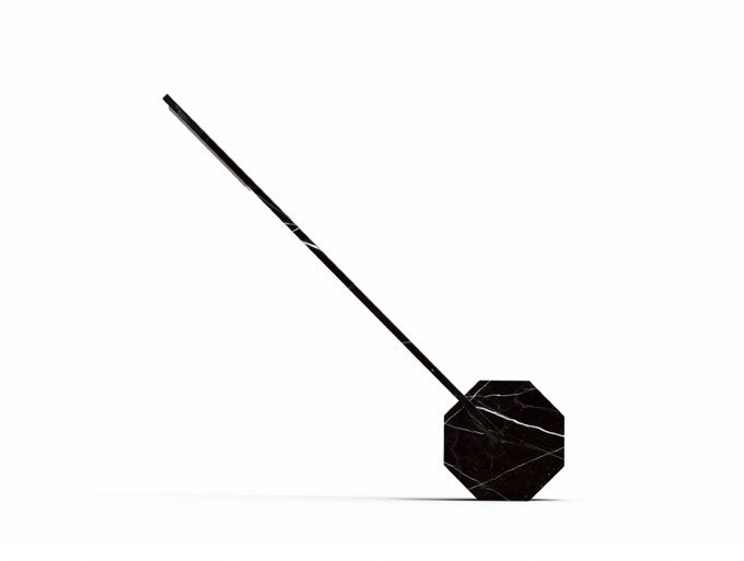 Gingko Black Marble Octagon One Desk Lamp