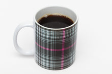 Load image into Gallery viewer, V&amp;A Dundee tartan mug with coffee
