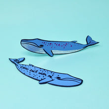 Load image into Gallery viewer, blue leather whale bookmark with stars and the words &#39;come sail with me&#39;
